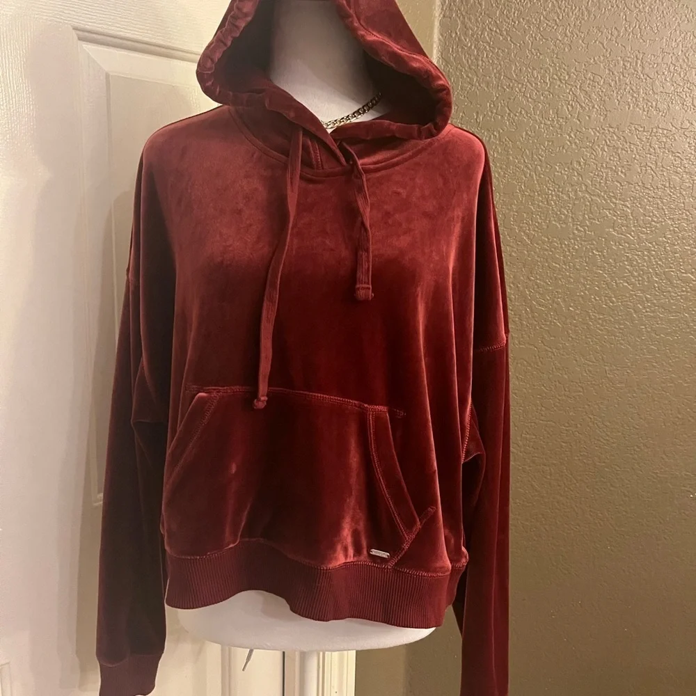 Red wine hollister hoodie size L